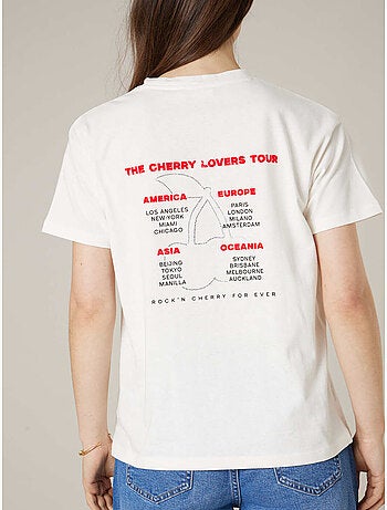 T-shirt femme en coton à imprimé rock 'Deeluxe'