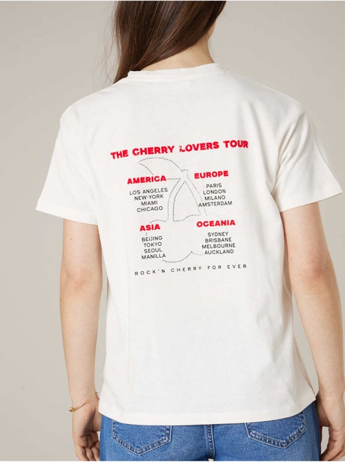 T-shirt femme en coton à imprimé rock 'Deeluxe' - Kiabi