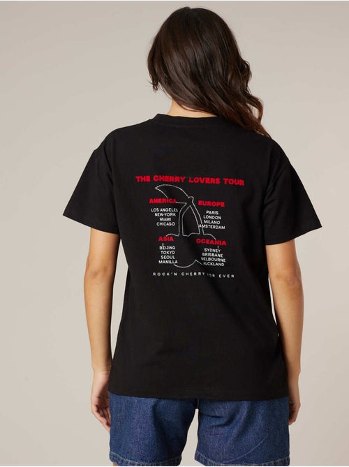 T-shirt femme en coton à imprimé rock 'Deeluxe' - Kiabi