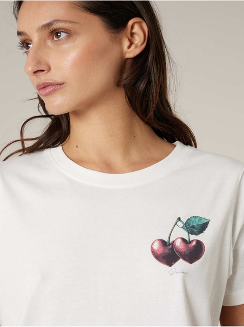 T-shirt femme en coton à motif cerises 'Deeluxe' - Kiabi