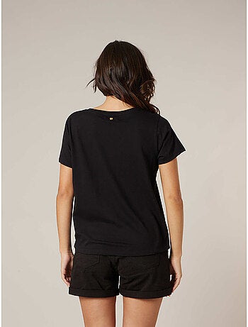 T-shirt femme en coton à motif cerises 'Deeluxe'