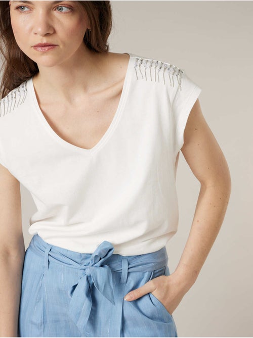 T-shirt femme en coton bio 'Deeluxe' - Kiabi