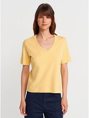 T-shirt Femme En Coton Col V
