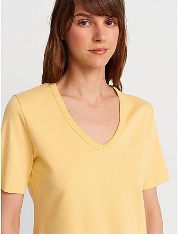 T-shirt Femme En Coton Col V
