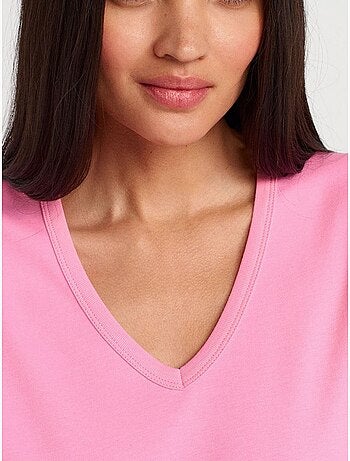 T-shirt Femme En Coton Col V