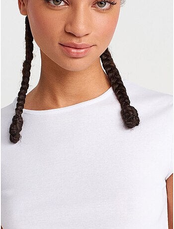 T-shirt femme en coton, coupe ajustée, col rond dilvin