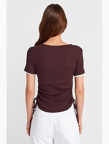 T-shirt femme en coton, coupe slim, col rond dilvin