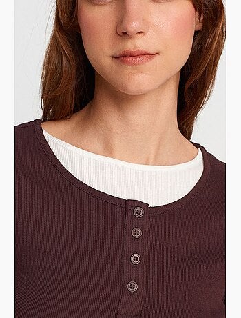 T-shirt femme en coton, coupe slim, col rond dilvin
