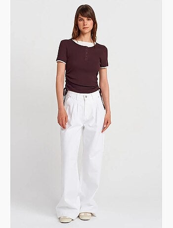 T-shirt femme en coton, coupe slim, col rond dilvin