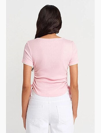 T-shirt femme en coton, coupe slim, col rond dilvin