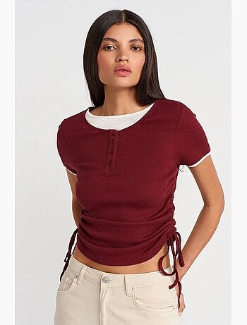 T-shirt femme en coton, coupe slim, col rond dilvin
