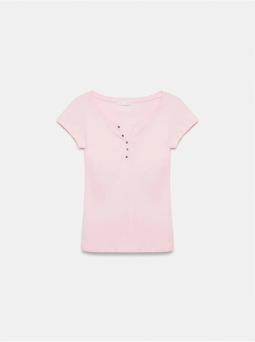 T-shirt Femme En Coton, Coupe Slim, Col Rond - Kiabi