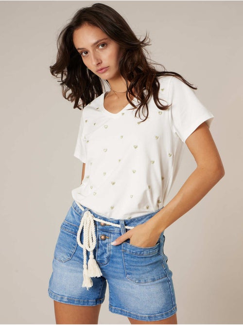 T-shirt femme en coton 'Deeluxe' - Kiabi