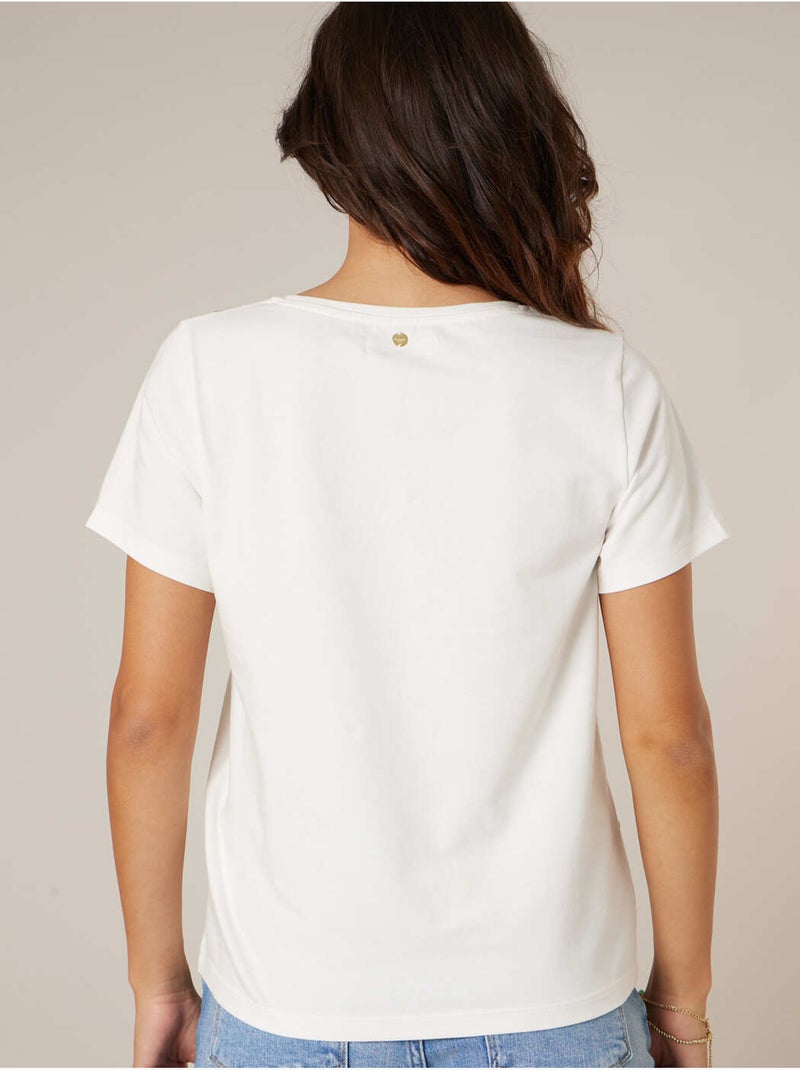 T-shirt femme en coton 'Deeluxe' Blanc - Kiabi