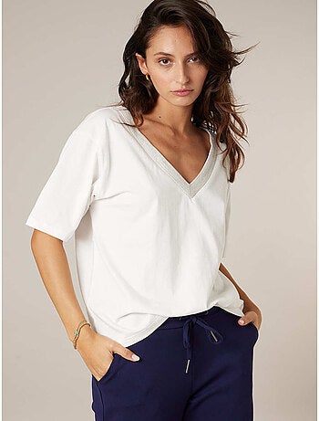 T-shirt femme en coton 'Deeluxe'