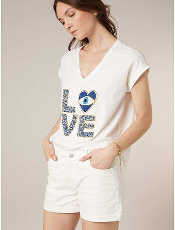 T-shirt femme en coton 'Deeluxe'