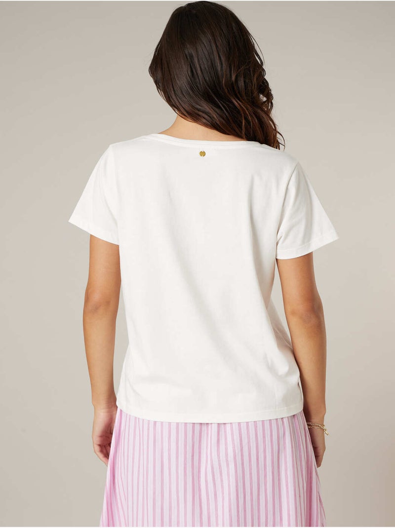 T-shirt femme en coton 'Deeluxe' Blanc - Kiabi