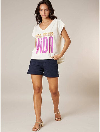 T-shirt femme en coton 'Deeluxe'