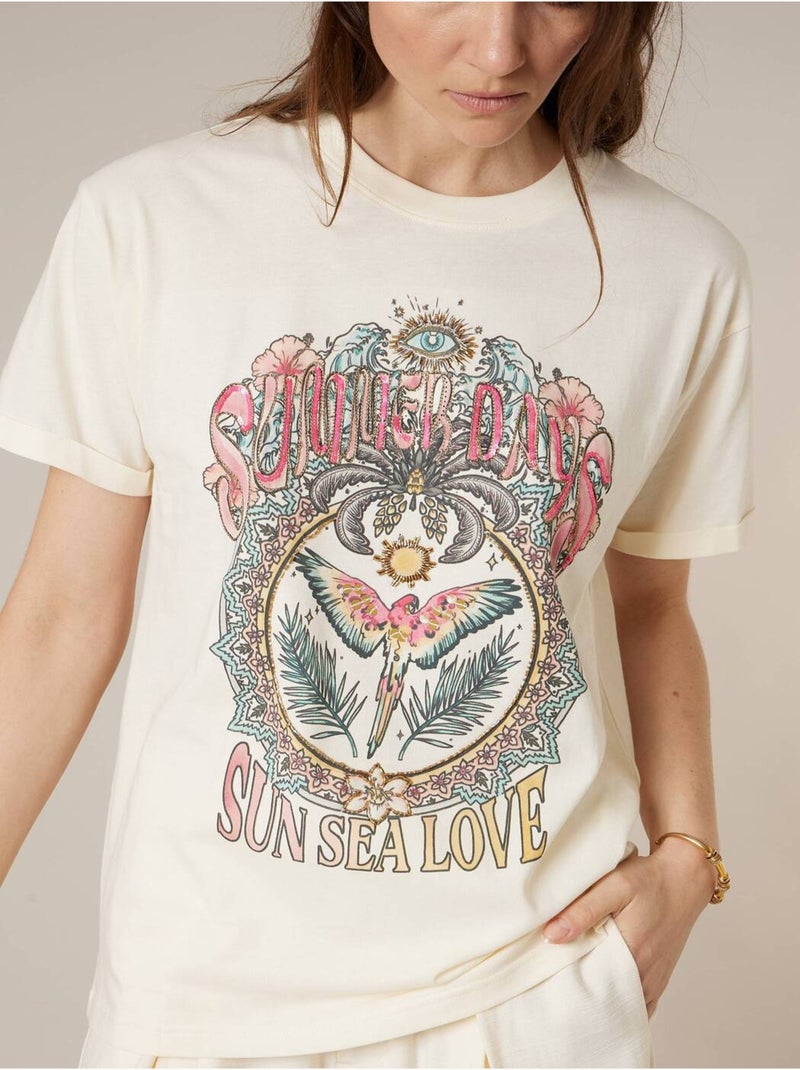 T-shirt femme en coton 'Deeluxe' Blanc - Kiabi