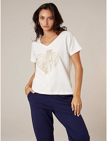 T-shirt femme en coton 'Deeluxe'