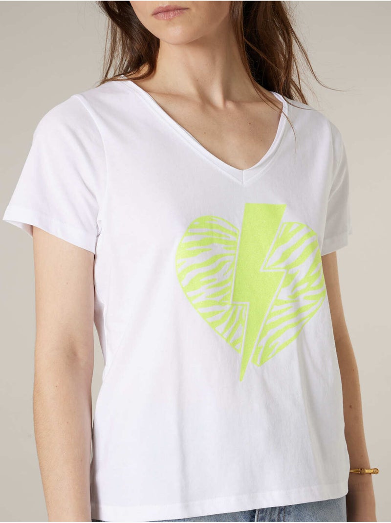 T-shirt femme en coton 'Deeluxe' Jaune citron - Kiabi