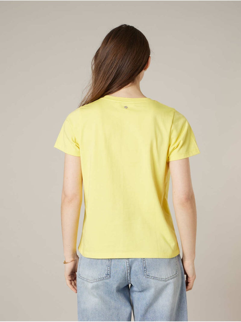 T-shirt femme en coton 'Deeluxe' Jaune - Kiabi