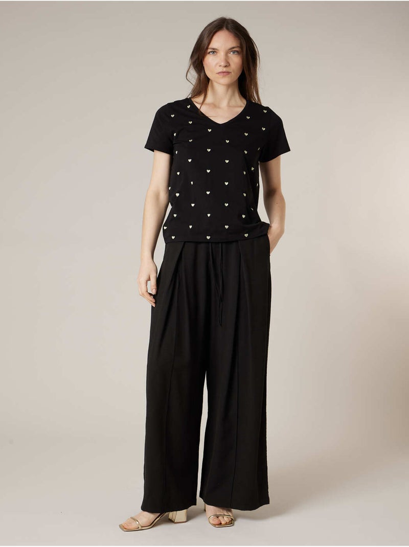 T-shirt femme en coton 'Deeluxe' Noir - Kiabi