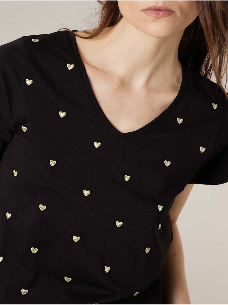 T-shirt femme en coton 'Deeluxe' Noir - Kiabi