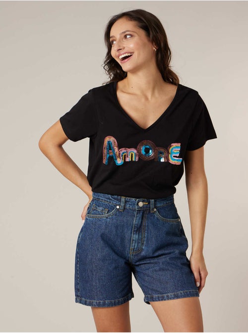 T-shirt femme en coton 'Deeluxe' - Kiabi