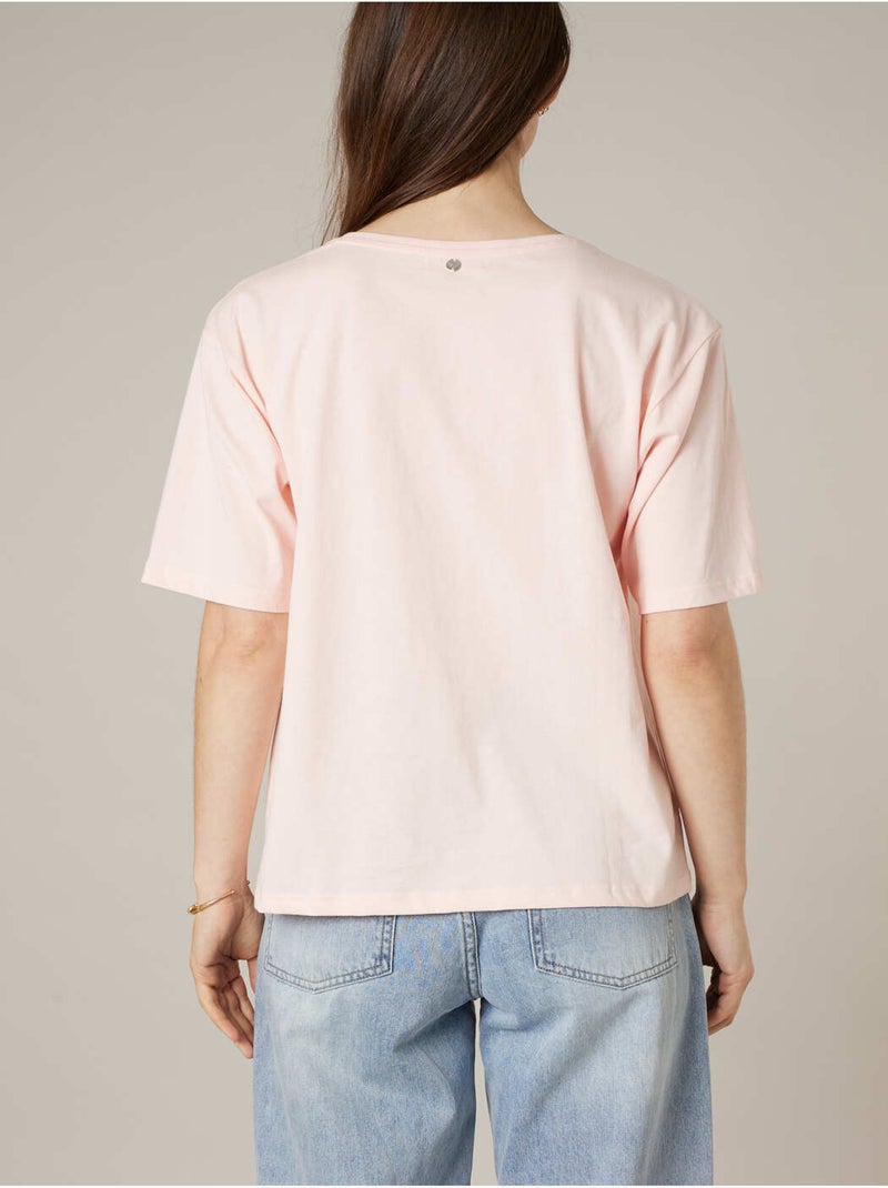 T-shirt femme en coton 'Deeluxe' Rose clair - Kiabi