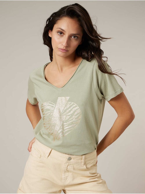 T-shirt femme en coton 'Deeluxe' - Kiabi