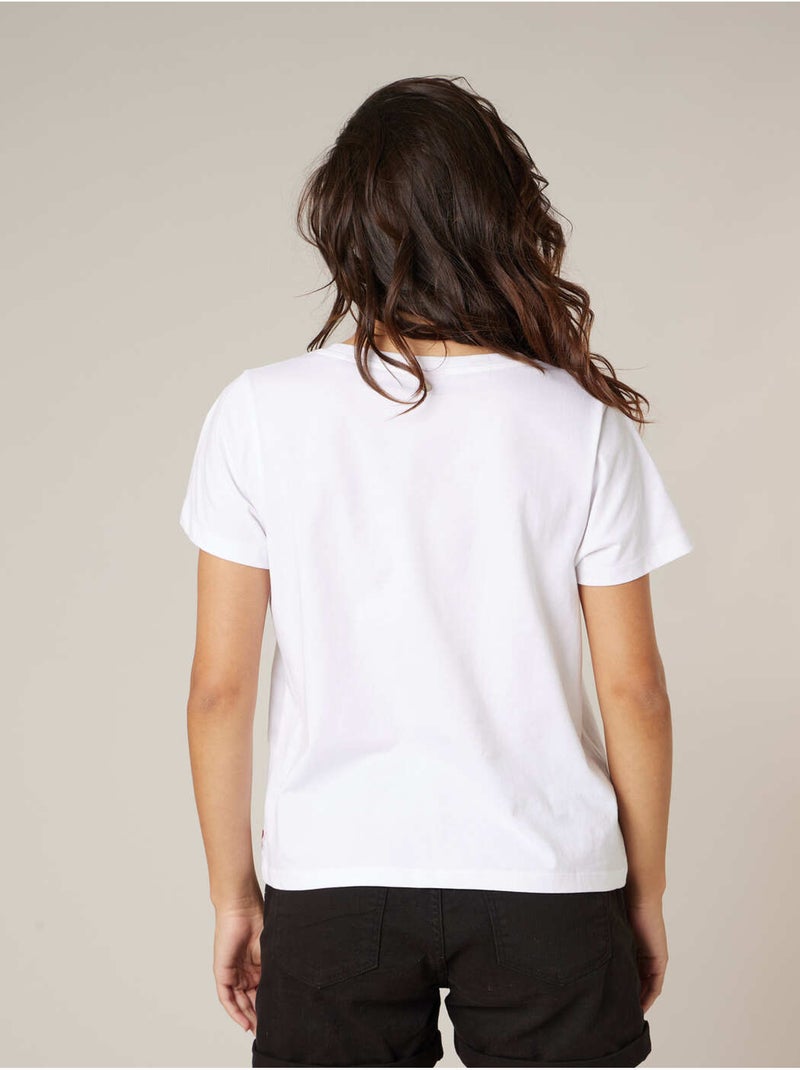 T-shirt femme en coton deeluxe x COCA-Cola 'Deeluxe' Blanc - Kiabi
