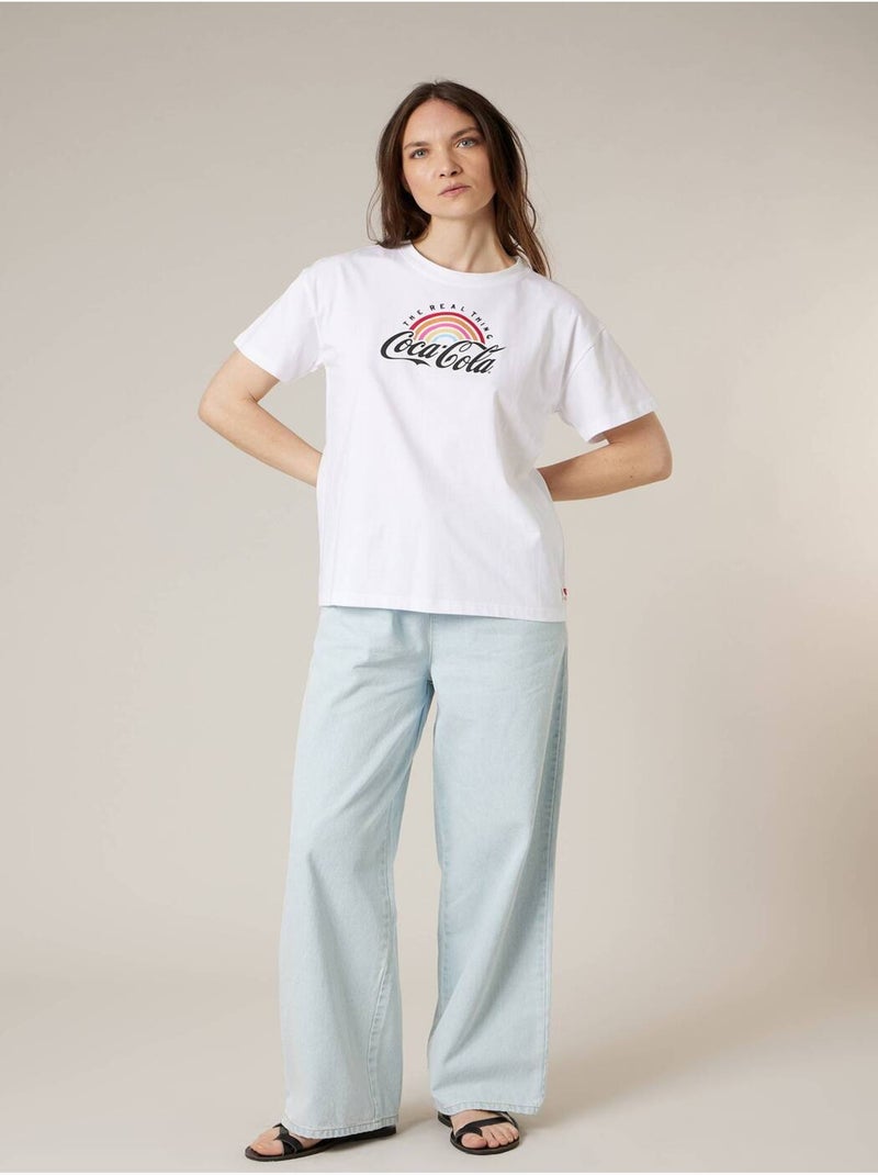 T-shirt femme en coton DEELUXE X COCA-COLA 'Deeluxe' Blanc - Kiabi