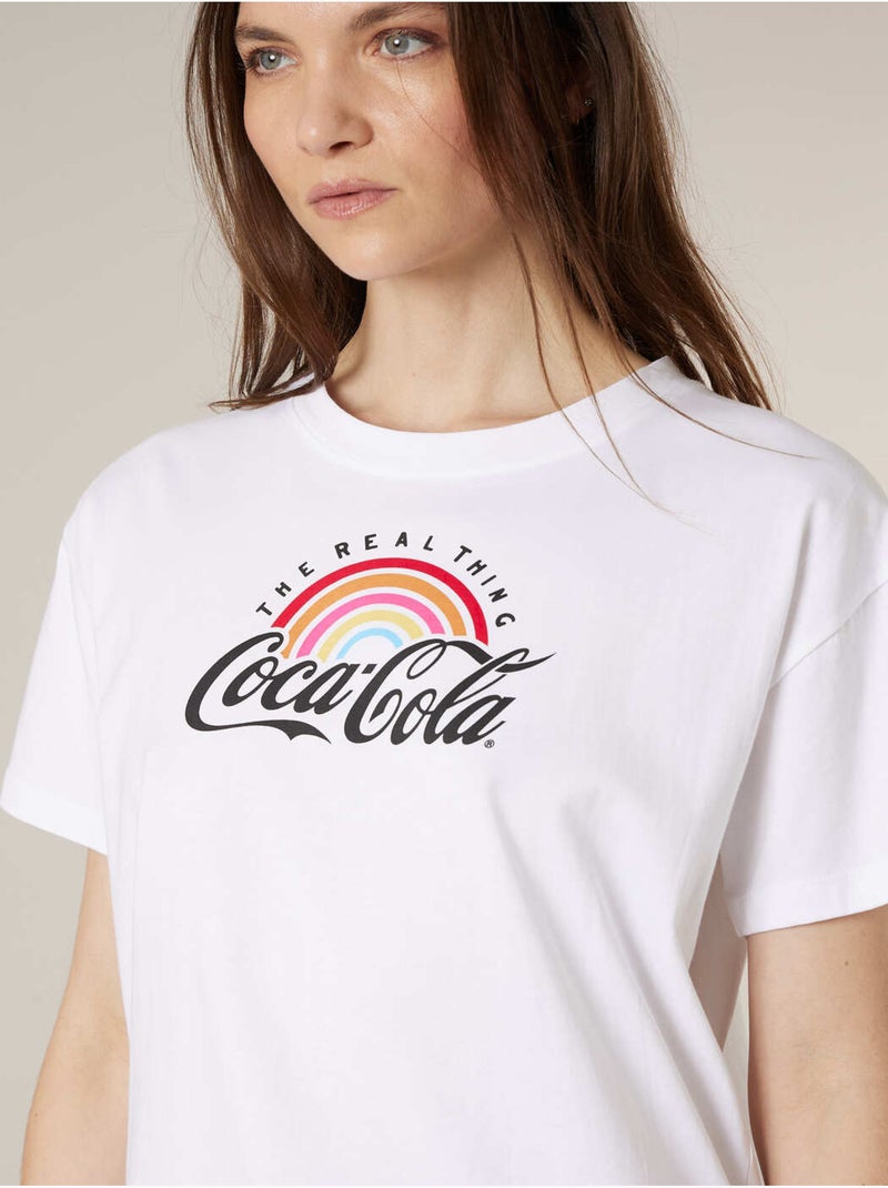 T-shirt femme en coton DEELUXE X COCA-COLA 'Deeluxe' Blanc - Kiabi