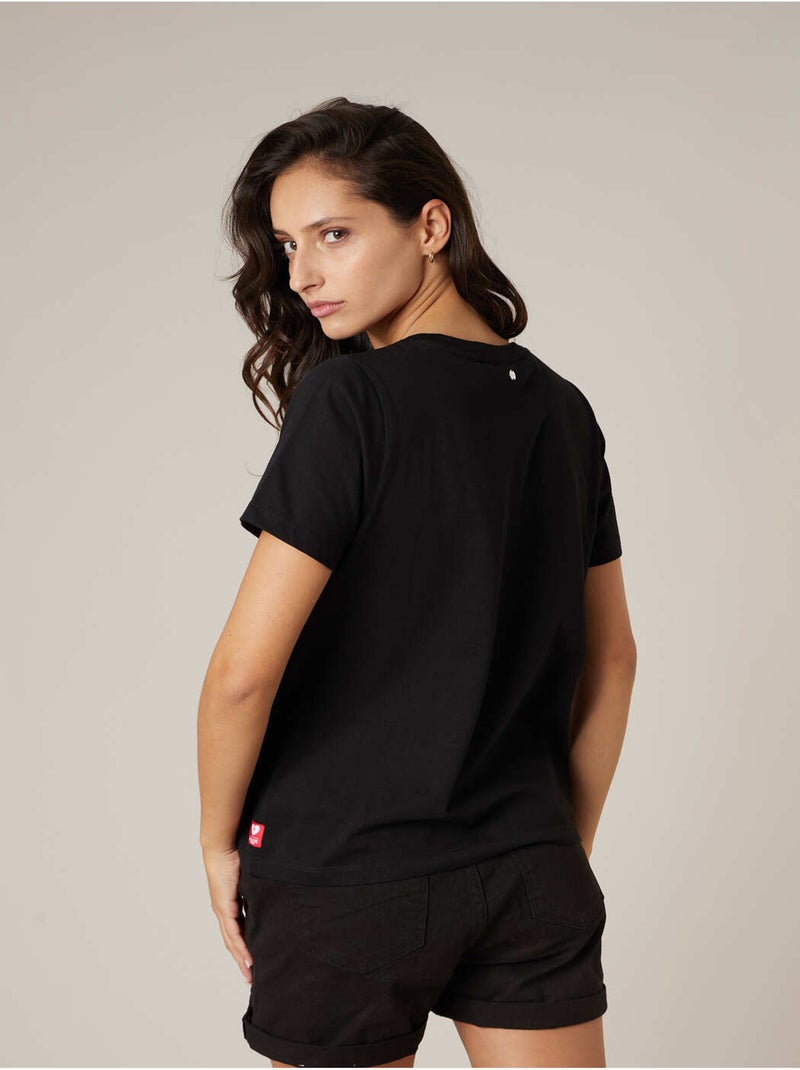 T-shirt femme en coton deeluxe x COCA-Cola 'Deeluxe' Noir - Kiabi