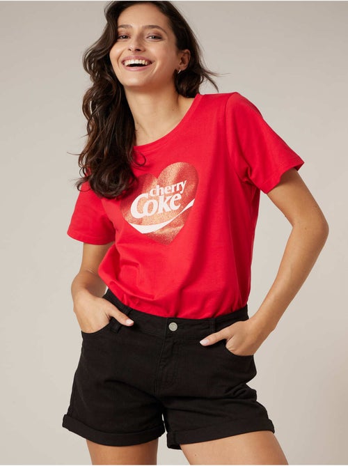 T-shirt femme en coton deeluxe x COCA-Cola 'Deeluxe' - Kiabi