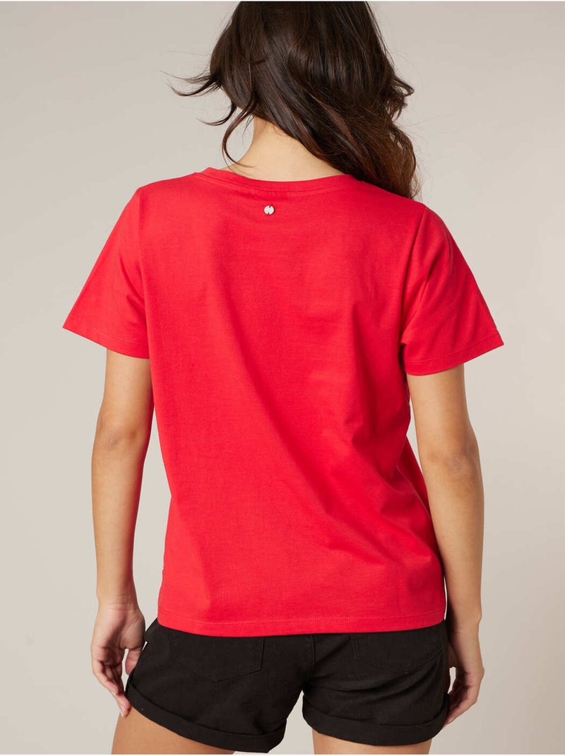 T-shirt femme en coton deeluxe x COCA-Cola 'Deeluxe' Rouge - Kiabi