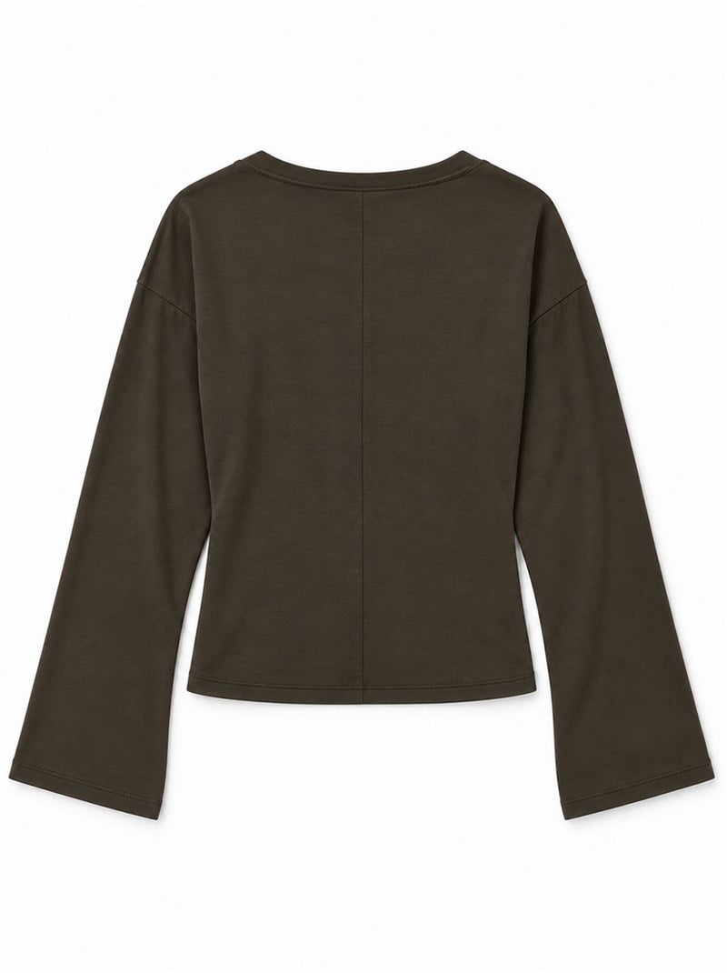 T-shirt femme en coton et élasthanne busem Marron foncé - Kiabi