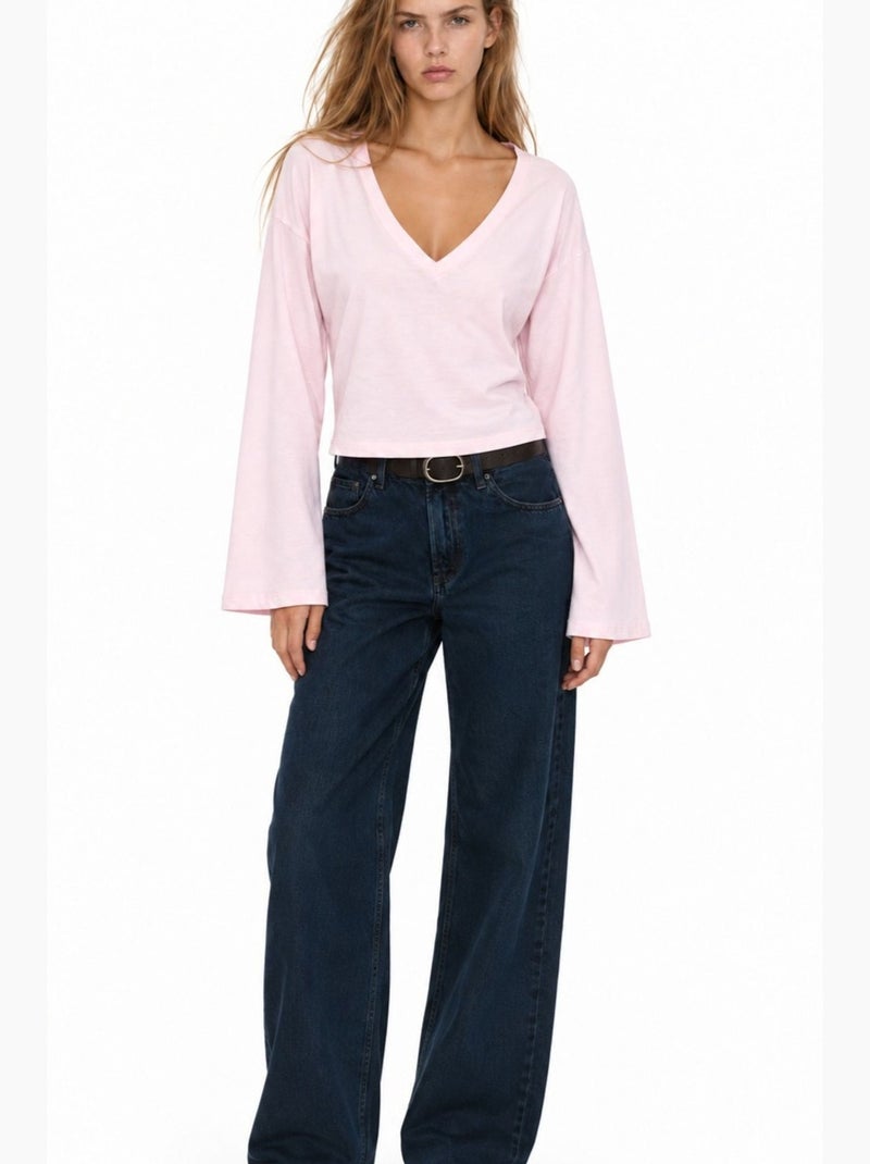 T-shirt femme en coton et élasthanne busem Rose dragée - Kiabi