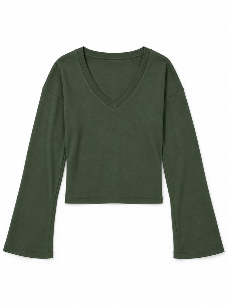 T-shirt femme en coton et élasthanne busem Vert foncé - Kiabi