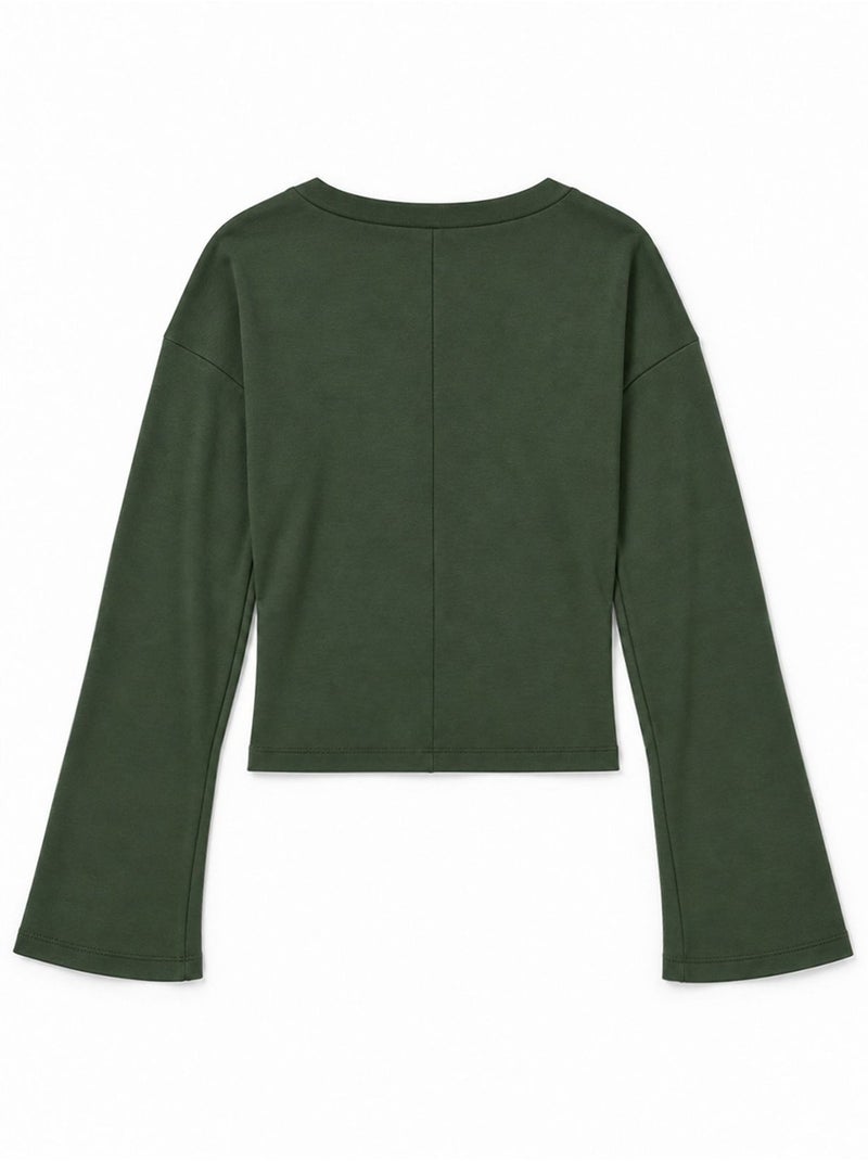 T-shirt femme en coton et élasthanne busem Vert foncé - Kiabi
