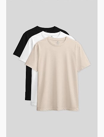 T-shirt femme en coton et élasthanne, col rond tommy