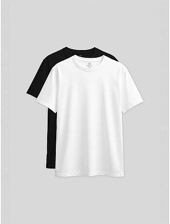 T-shirt femme en coton et élasthanne, col rond tommy