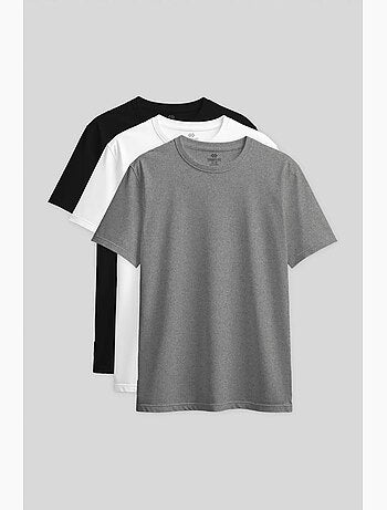 T-shirt femme en coton et élasthanne, col rond tommy