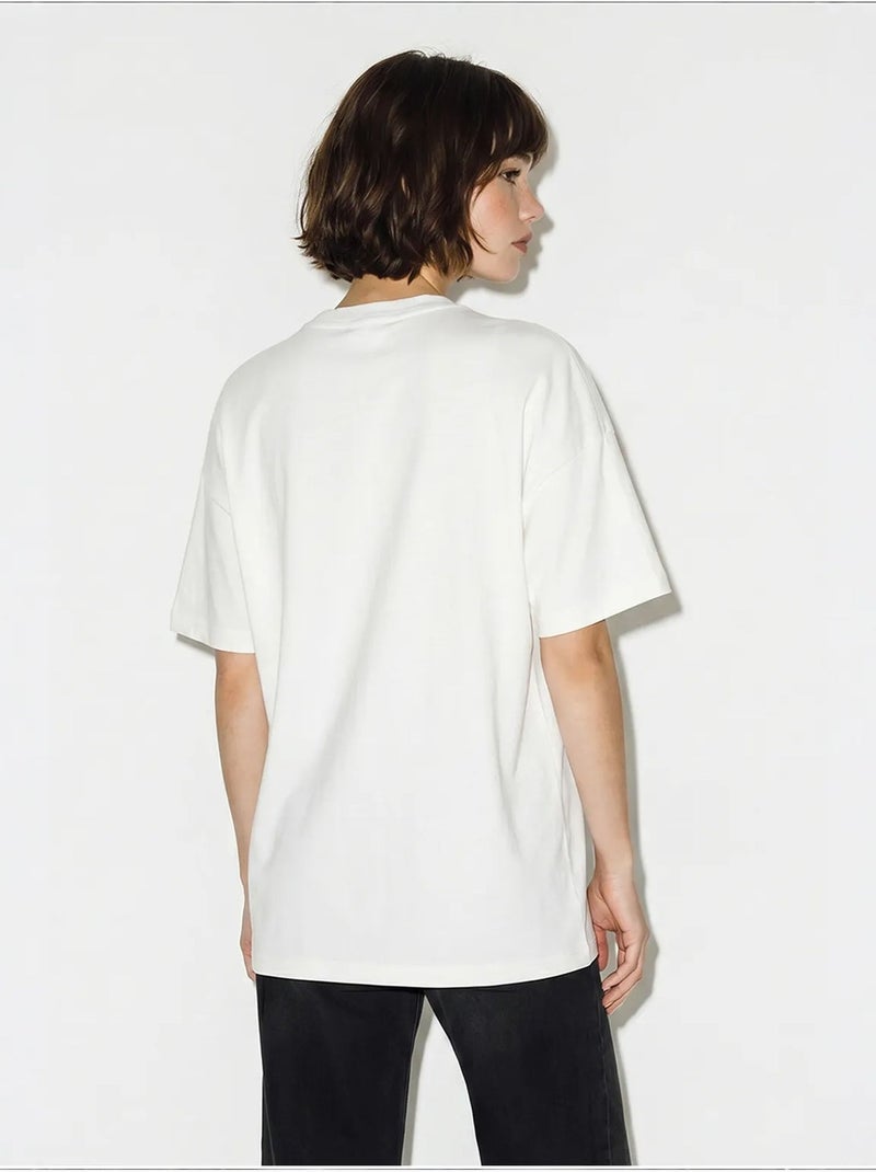 T-shirt femme en coton et élasthanne lucci Blanc - Kiabi
