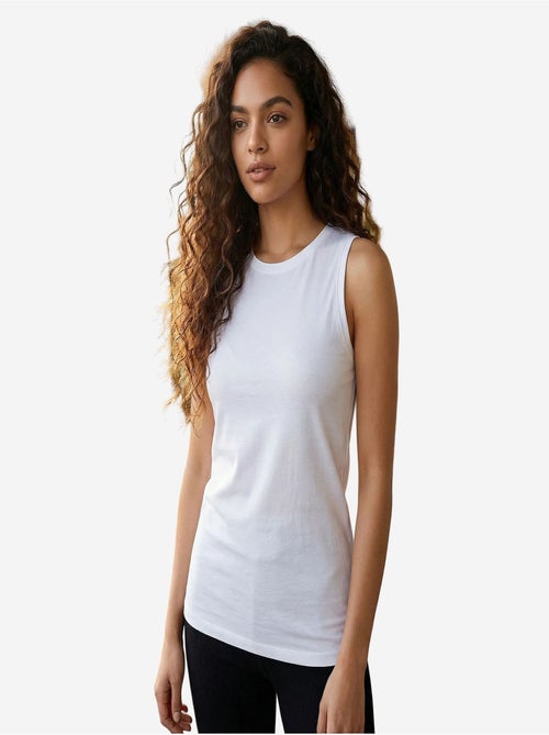 T-shirt femme en coton et élasthanne tommy - Kiabi