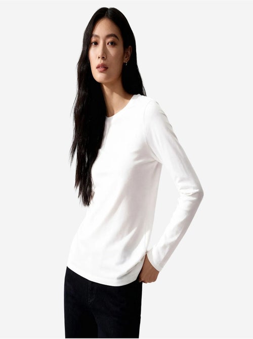 T-shirt femme en coton et élasthanne tommy - Kiabi
