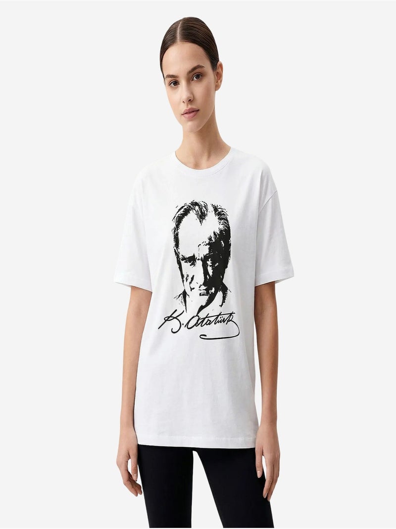 T-shirt femme en coton et élasthanne tommy Blanc - Kiabi
