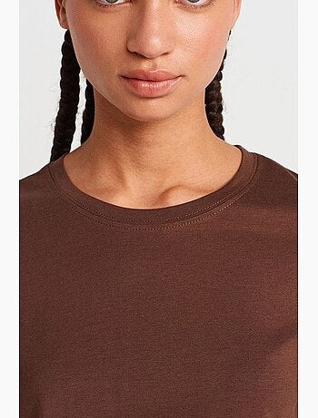 T-shirt femme en coton et modal à col rond dilvin