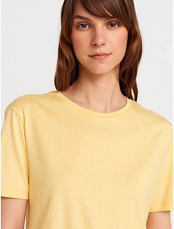 T-shirt Femme En Coton Et Modal À Col Rond